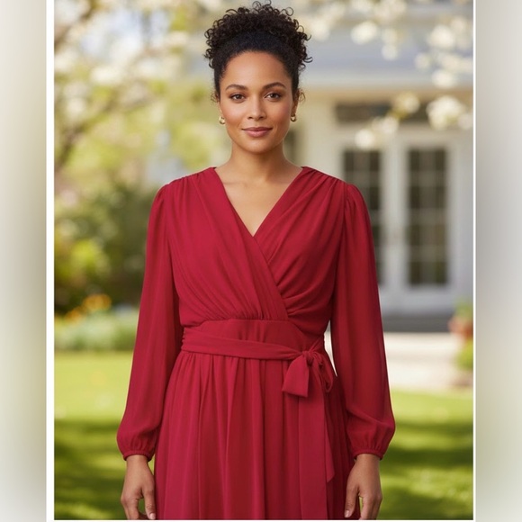 New with Tag! Lane Bryant Red Midi Dress - Picture 4 of 4